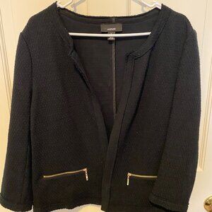 Alfani Open Front Blazer with Gold Toned Zipper Pockets LARGE